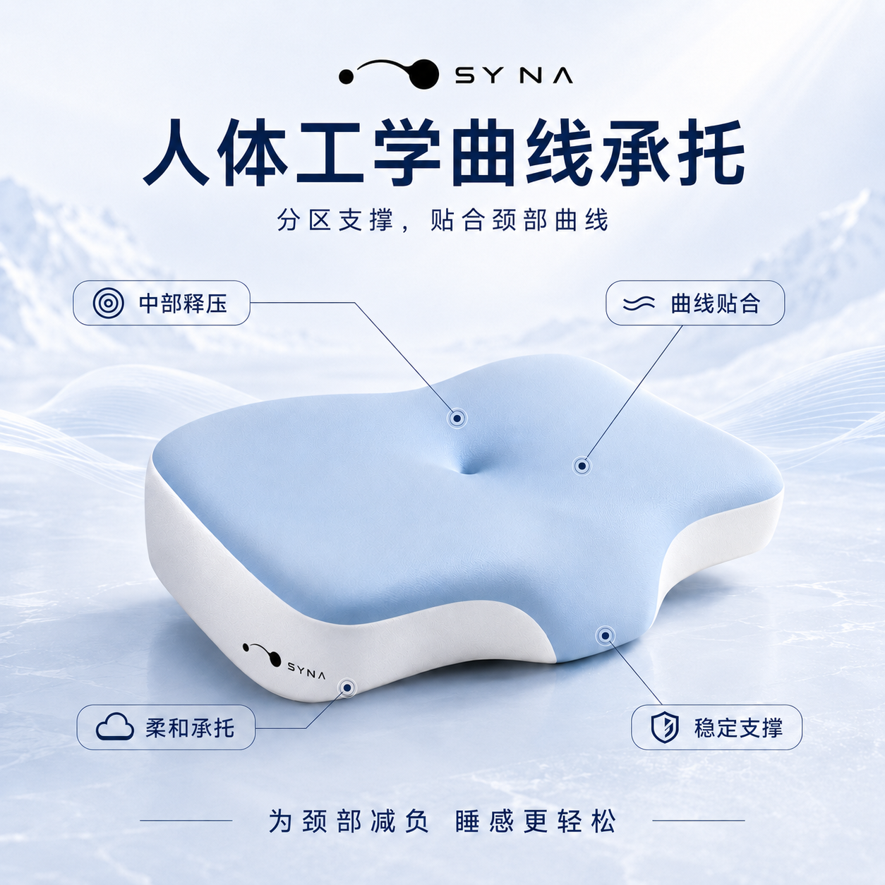 SYNA-09 中部释压、曲线贴合、柔和承托与稳定支撑设计